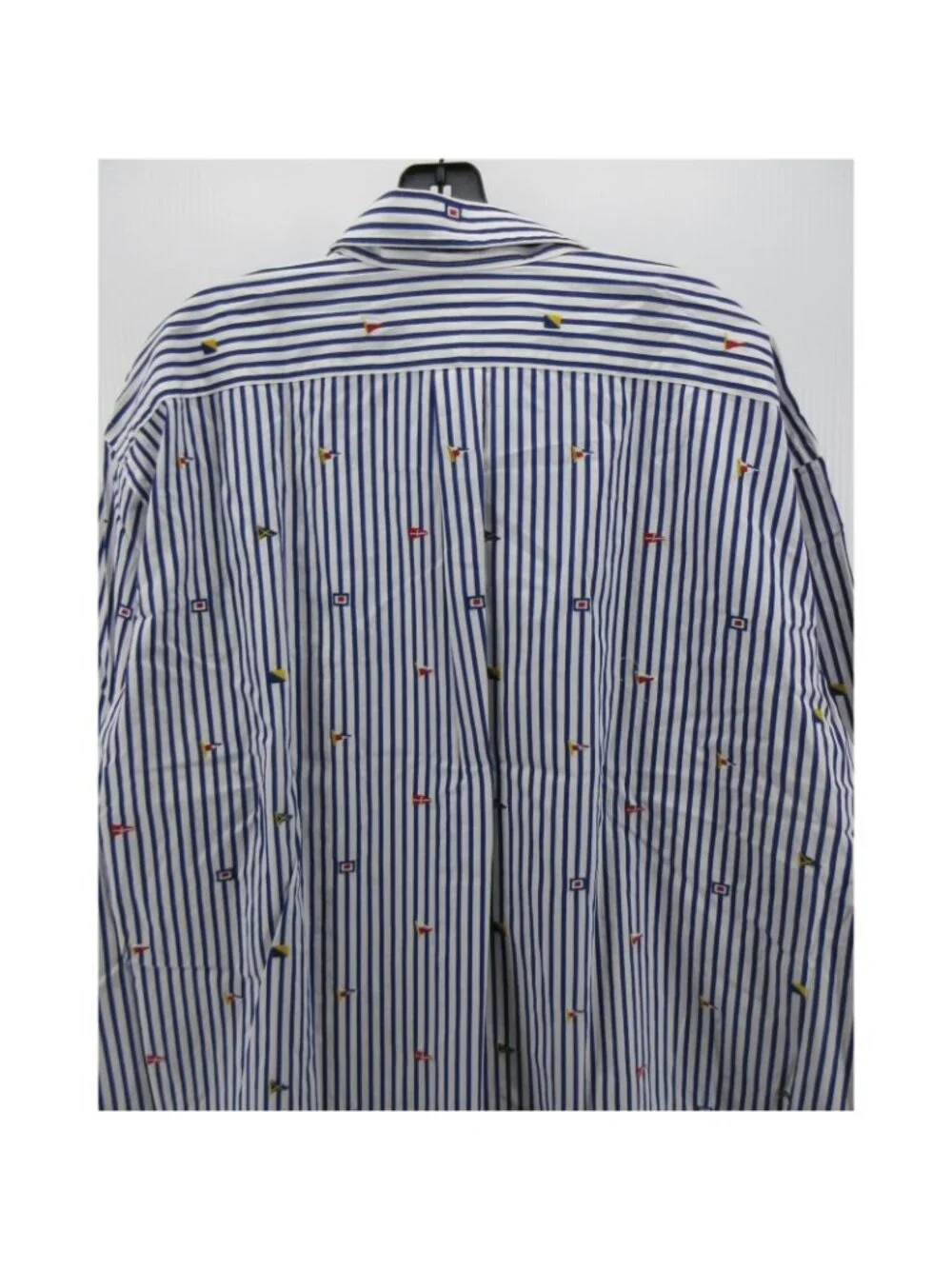 Ralph Lauren Shirt 3XB Big Button Down Nautical Flag AOP Striped Woven